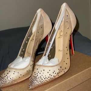 Christian Louboutin Follies Strass mesh 100 mm heel